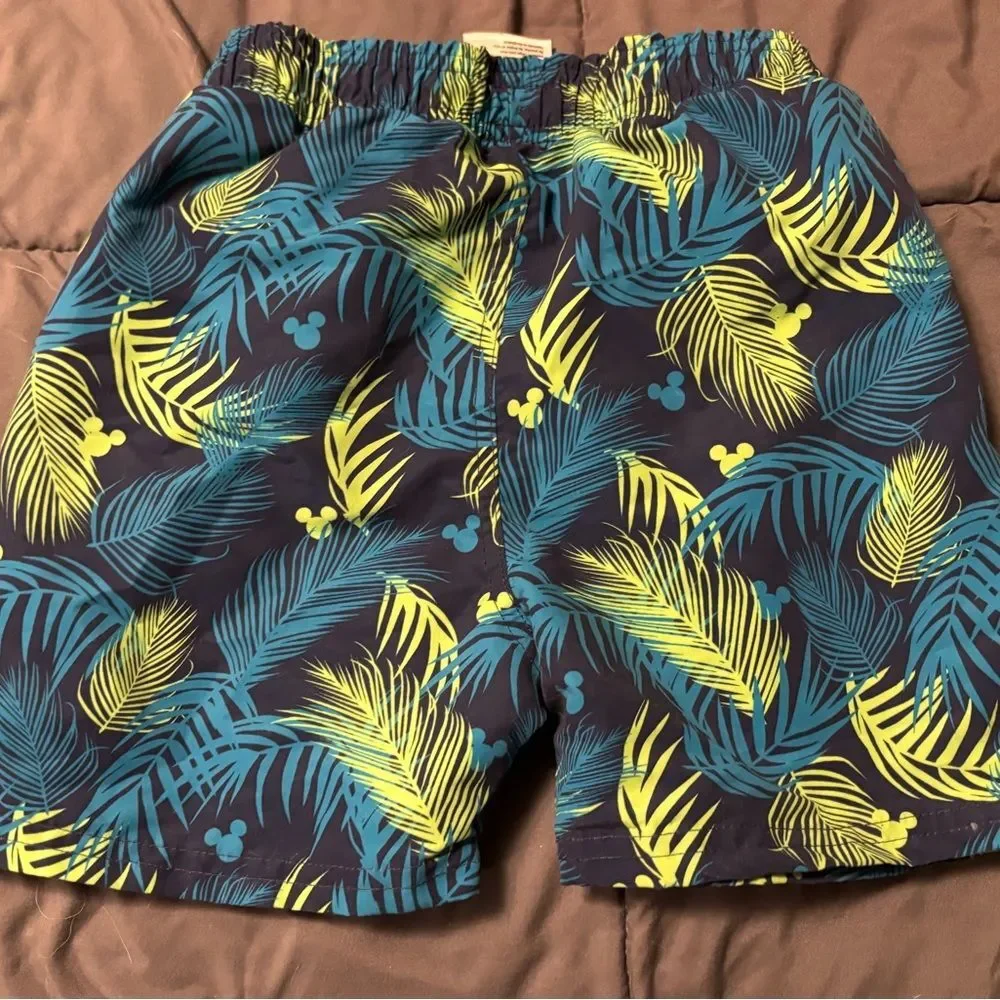 Disney Kids Lime & Navy Mickey Mouse Tropical Rash Guard Swim Set and Swim Shoes